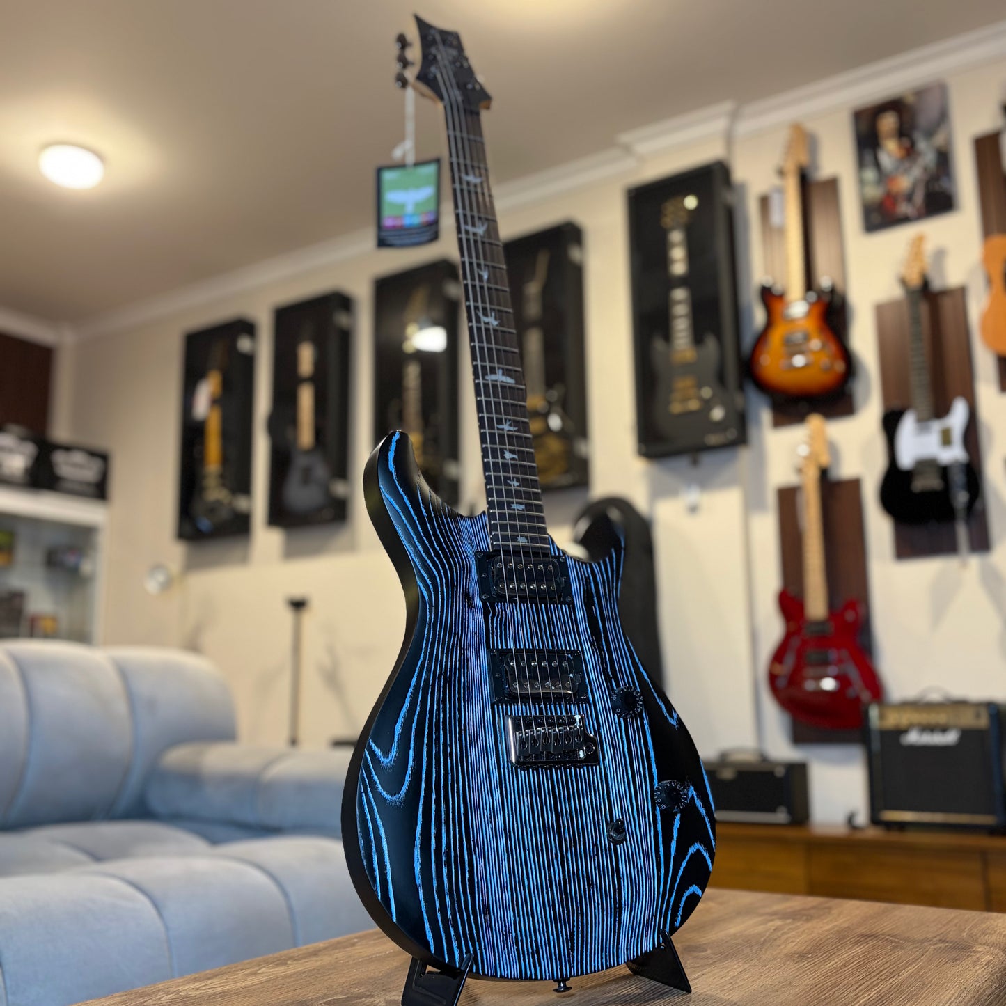 PRS SE SWAMP ASH CE 24 — "SANDBLASTED" LIMITED EDITION - BLUE