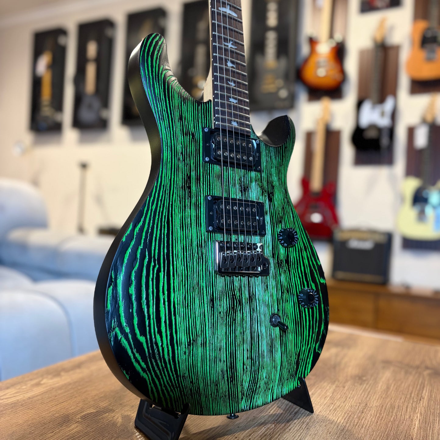 PRS SE SWAMP ASH CE 24 — "SANDBLASTED" LIMITED EDITION - GREEN