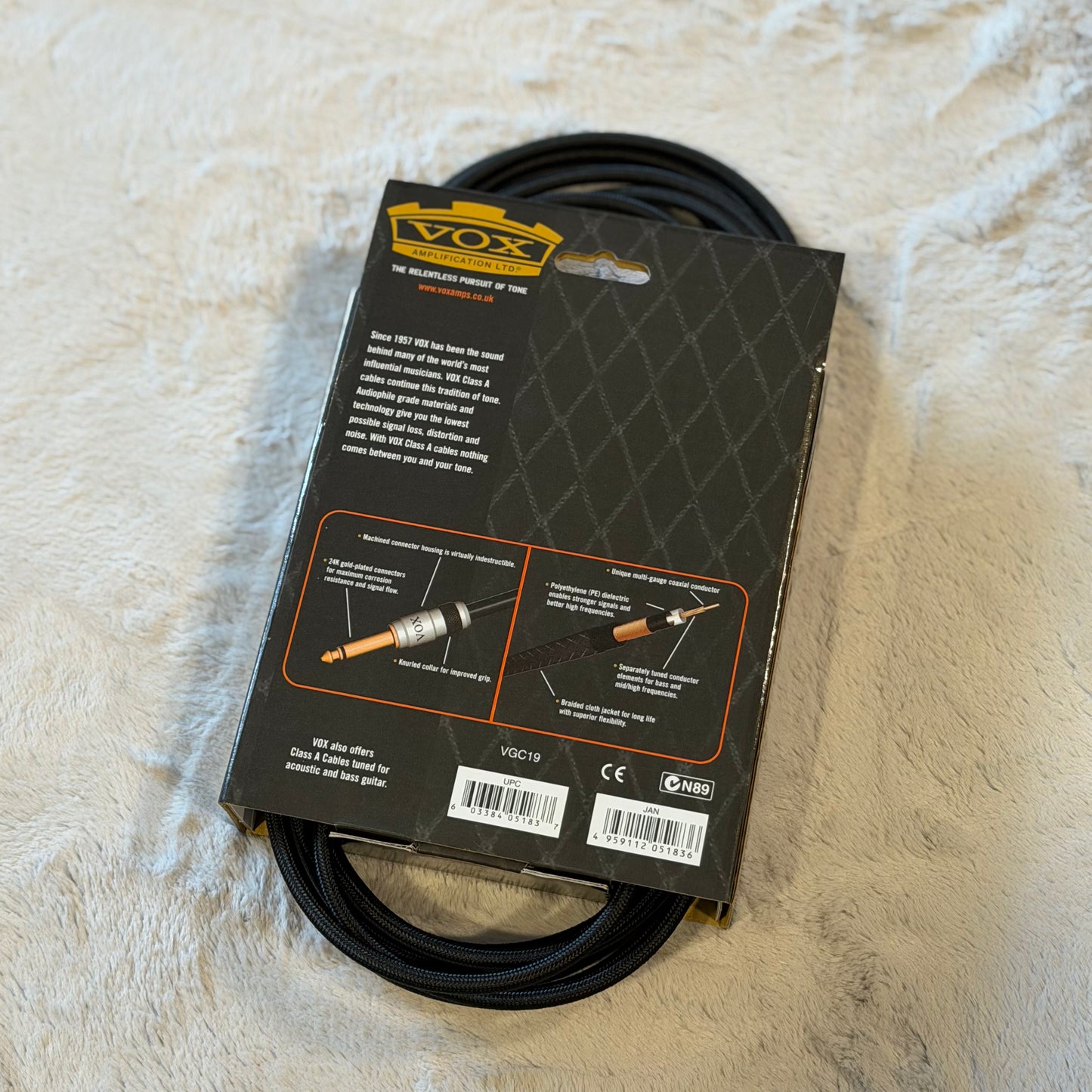 VOX - VGC19 Class A Guitar Cable